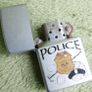 Vintage  Zippo Matt Silver Police Cigarette Lighter Image 7