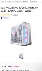 Msi Mag Pano 100r Pz Pc Case-never Used