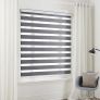 Day and Night Zebra Roller Blind Double Fabric Translucent or Blackout Vision Curtains for Window and Door with Aluminium Cassette(Grey 45x150) Image 2