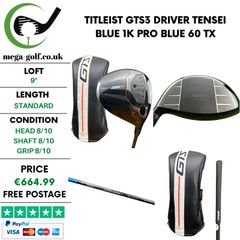 Titleist GTS3 Driver / 9 Degree / Tensei Blue 1K Pro Blue 60 TX