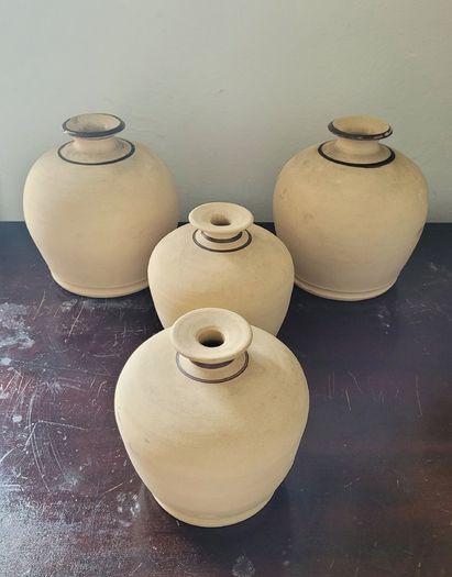 Art deco pottery vases x 4