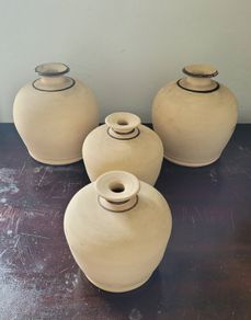 Art deco pottery vases x 4