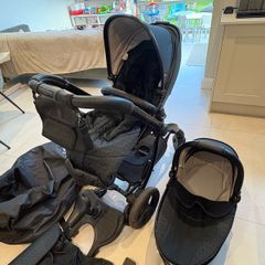 Egg2 Geometric Black Travel System + Carrycot, Footmuff, Buggy Board & Extras