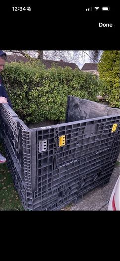 Large storage crate with lid