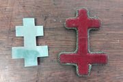 Two Vintage Masonic Knights Templar Badges