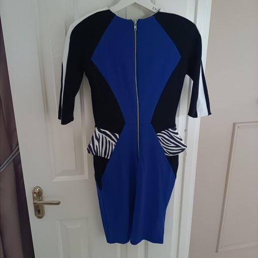 River island blue peplum dress size 8/10