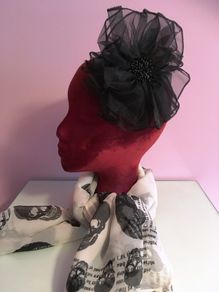 Black Fascinator Hair Clip  or  Large Corsage Style Brooch