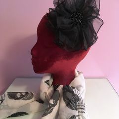 Black Fascinator Hair Clip  or  Large Corsage Style Brooch