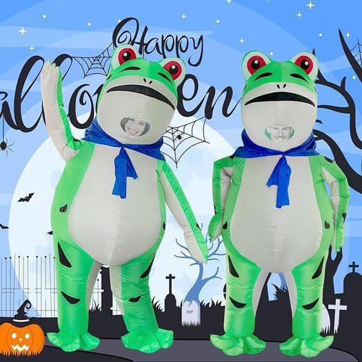 Frog Costume, Adult Inflatable Costume Frog Halloween Costumes Full Body Blow up Cosplay Costume Suit for Men Women Funny Fancy Dress Party