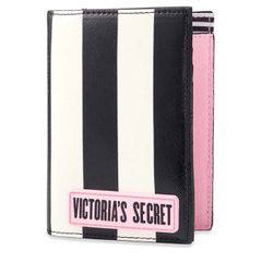VICTORIA'S SECRET Passport Cover Iconic Black And White Stripe