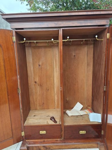 Large Solid Wood Victorian Antique Wardrobe Freestanding Storage Cabinet