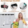 Pack of 2 Broom Holder Wall, 10 Holders + 8 Hooks Stainless Steel Tool Holder, Self-Adhesive Garden Tool Holder and Broom Holder, Black Wall Mount Hanger for Broom Image 4