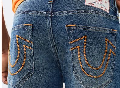 True Religion Ricky Ladder stitch straight jeans