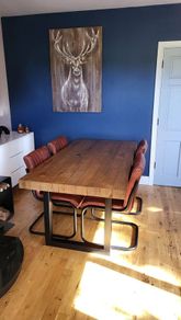Dining Table and 4 Real Leather Chairs