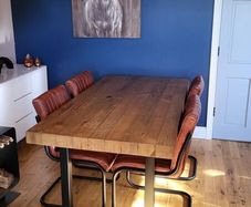 Dining Table and 4 Real Leather Chairs