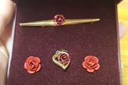 Elizabeth Duke Vintage brooch, earrings and pendant set.