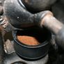 Black cast iron coffee grinder of firm Salter& Co. from England. Including  receptacle and cast iron table clamp. Image 6