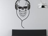 Skull With Headphones wall decal