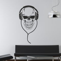 Skull With Headphones wall decal