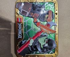 lego ninjago minifigures + tin