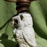 Antique German Dresden Sitzendorf Porcelain Novelty Owl Oil Lamp Image 3
