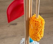 Melissa & Doug Wooden Dust, Sweep & Mop Kid-Sized Cleaning Set (6-Piece)
