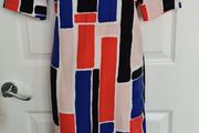 Gorgeous Blue, Peach, Red and Black Abstract Dress from Vero Moda size Medium (12)