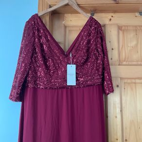 Stunning Ever Pretty burgundy plus size occasion dress New