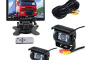 2 x Reversing Camera + 7" LCD Monitor Car Rear View Kit For Bus Truck 12V/24V