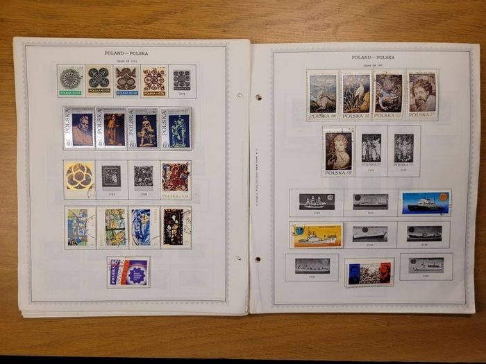 Poland 1946 -1983  Minkus Stamp album pages partially filled