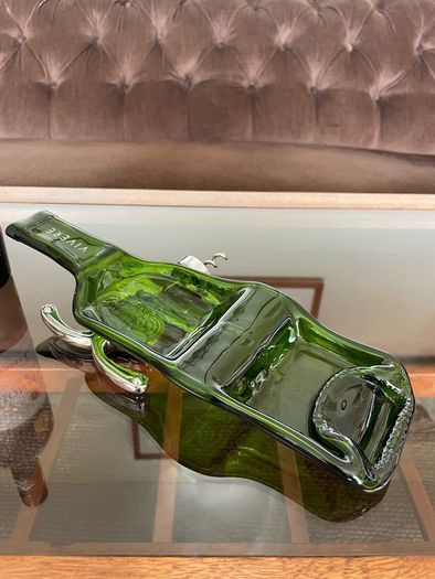 Slumped Wine Bottle Nibbles Tray by Vivere Interior Design
