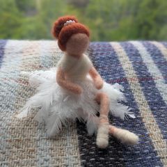 Poseable Felted ballerina handmade