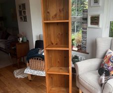 tall slim pine bookcase
