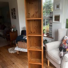 tall slim pine bookcase