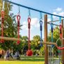 Ninja Line Kids 10m 9-piece Slackline Set with 2 Gym Rings 3-in-1 Swing 2 Climbing Bars for 3-8 Years Multicolored Image 4