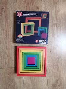 Wooden Rainbow Square (montessori) 7pc