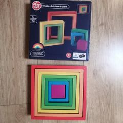 Wooden Rainbow Square (montessori) 7pc
