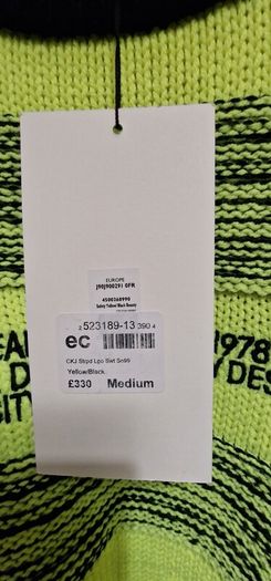 Ckj Striped Jumper/knitwear. Made In Italy