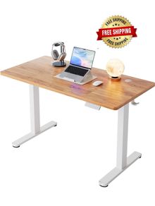 Standing Desk with USB Charging Port, 120 x 60 cm, 4 Preset Height Settings