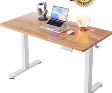 Standing Desk with USB Charging Port, 120 x 60 cm, 4 Preset Height Settings
