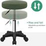 Round Rolling Stool with Wheels Height Adjustable Stool Spa Stool for Salon Massage Home Kitchen Dark Green Image 4