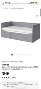 Pull out bed with 3 drawers
