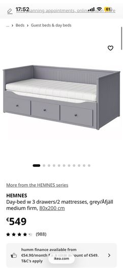 Pull out bed with 3 drawers