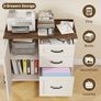 Filing Cabinet with 3 Drawers, Farmhouse File Cabinet Home Office Wood Printer Stand, Rustic White for A4/Letter Suspension Files Image 5