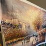 Large Hand Painted Oil on Canvas - Vintage Parisienne Street Scene Image 3