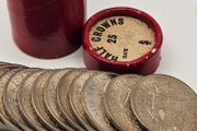 Great Britain 1967 Half Crown Roll Tube of 25 Uncirculated Lustrous Half Crowns