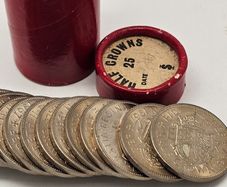 Great Britain 1967 Half Crown Roll Tube of 25 Uncirculated Lustrous Half Crowns