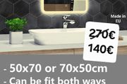 LED Bathroom Mirror Touch Switch Cold Warm Light Illuminated Makeup Cosmetic Vanity