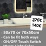LED Bathroom Mirrors Demister Antifog Bluetooth Sensor Touch Dual LED Weather Station Clock Image 6