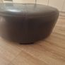 brown leather footstool Image 2